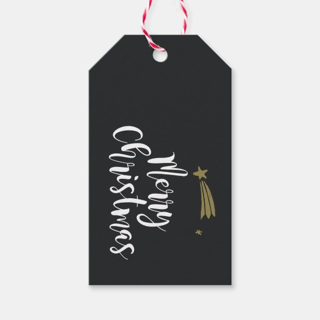Presente Tarjeta Etiqueta para Regalo Merry Christmas Star (Frente)