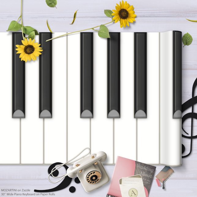 Presente Teclado Piano Gigante em um Roll de Papel (bege) (Roll out your own big 30 in. piano keyboard to make murals, posters, teaching diagrams, and more.)