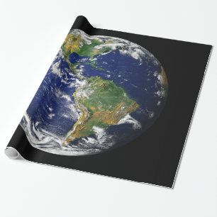 Presente TERRA do PLANETA do papel de envolvimento lustroso