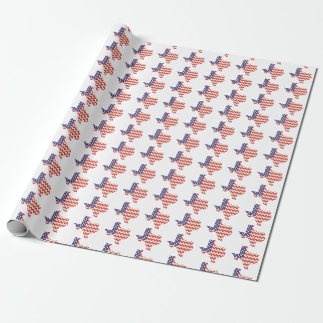 Presente Texas com papel de envolvimento da bandeira (Desenrolado)
