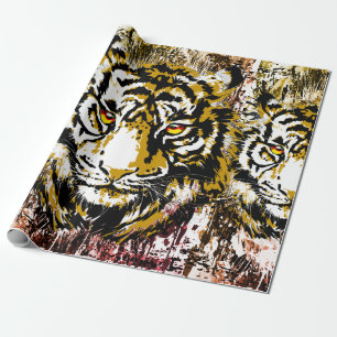 Presente Tigre Realista - Papel de Encapsulamento de Tigre