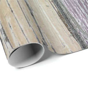 Presente Tinta Desbotada Em Papel De Embalagem De Madeira