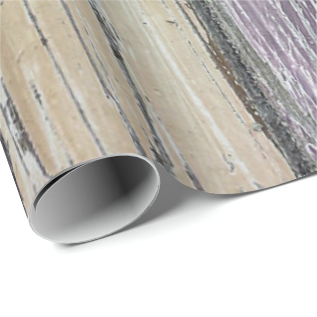 Presente Tinta Desbotada Em Papel De Embalagem De Madeira (Ponta do rolo)