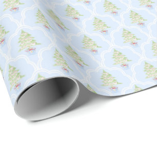Presente Trellis Árvores de Natal Papel de Embalagem de Nat