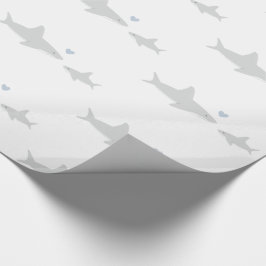 Presente Tubarões | Papel de enrolamento de Chás de fraldas