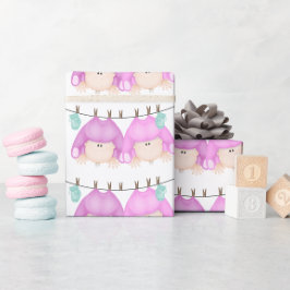 Presente Twin Baby Girls Em Papel De Vestido