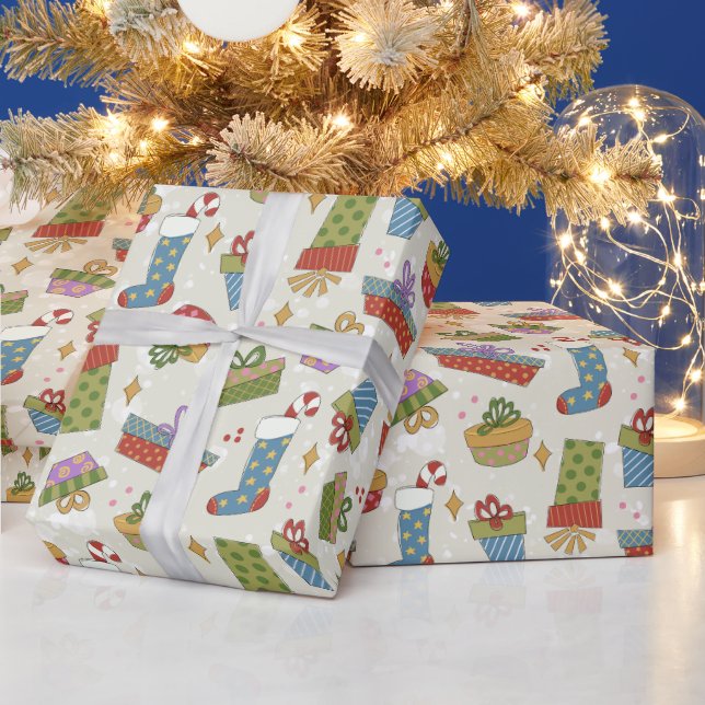 Presente Um Natal Bem Colorido Apresenta Papel De Moldagem (Feriados)