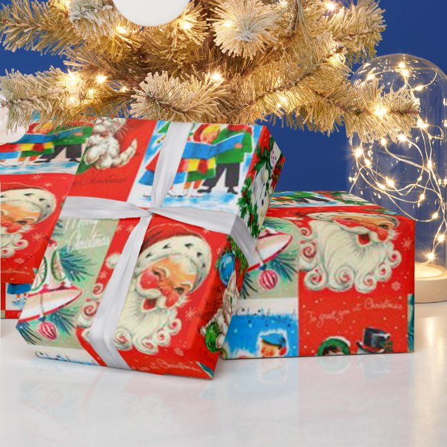 Presente Um papel de enrolamento muito Natal vintage (Feriados)