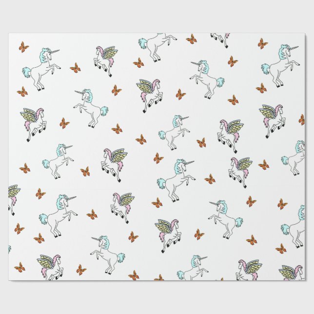 Presente Unicórnio Pegasus e papel de envolvimento das (Aberto)