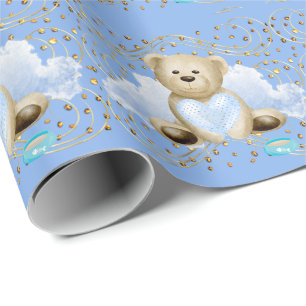 Presente Urso de Teddy e Papel de Enrolamento do Coração