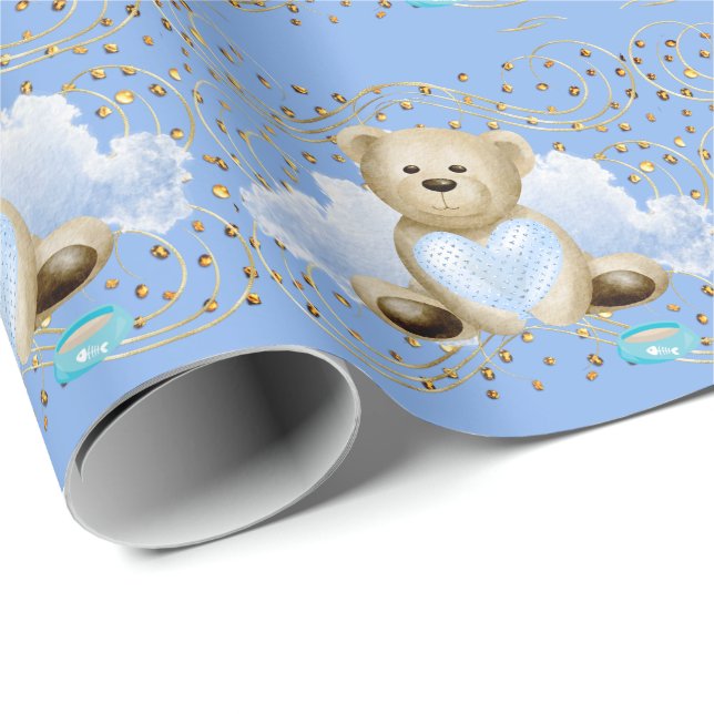 Presente Urso de Teddy e Papel de Enrolamento do Coração (Ponta do rolo)