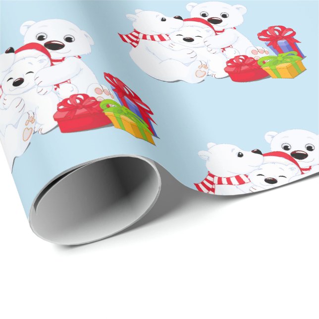 Presente Ursos Polares de Papel de Moldagem de Natal (Ponta do rolo)