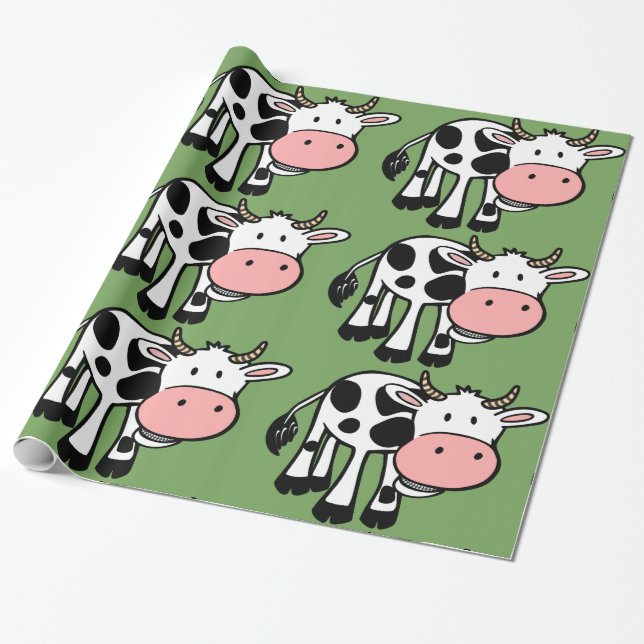 Presente vacas de campo que embrulham papel (Desenrolado)