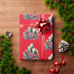 Presente Velas de Natal - Papel de embrulhamento