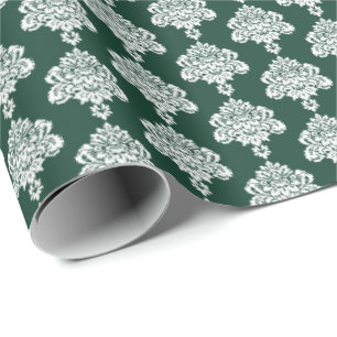 Presente Verde azeitona   Papel branco para enrolamento de 