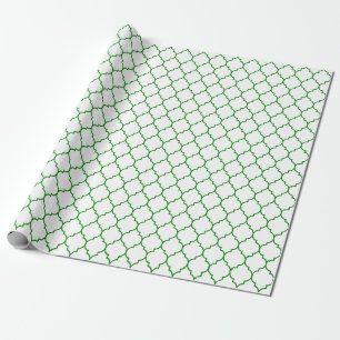 Presente Verde de Quatrefoil do marroquino no papel de