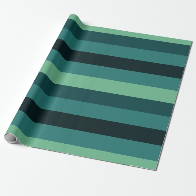 Presente Verdes aquosos papel de envolvimento listrado (Desenrolado)