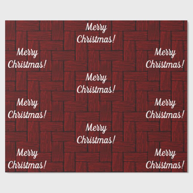 Presente Vermelho Escuro Papel de Molho de Natal Feliz (Aberto)