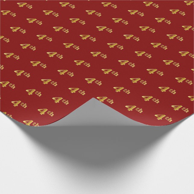 Presente Vermelho, Faux Dourado 4º (4º) papel de enrolament (Ponta)
