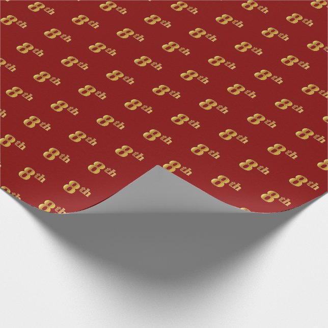 Presente Vermelho, Faux Dourado 8º (Oitavo) Papel de Mola d (Ponta)