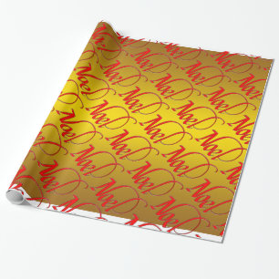 Presente Vermelho Noel em papel de moldagem GoldChristma