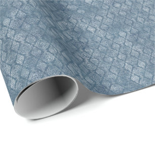 Presente Vintage Denim Inspire Patterno Wrapl Roll de Papel