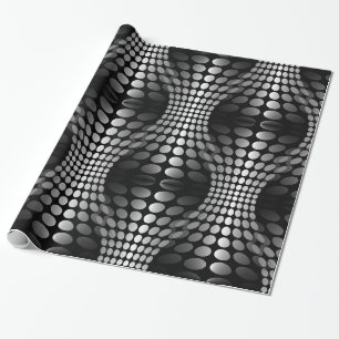 Presente Waves Pontas Papel de parede preto e branco