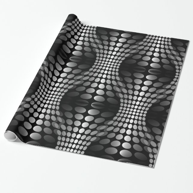Presente Waves Pontas Papel de parede preto e branco (Desenrolado)