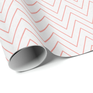 Presente White & Coral Charm - Papel clássico de empacotame