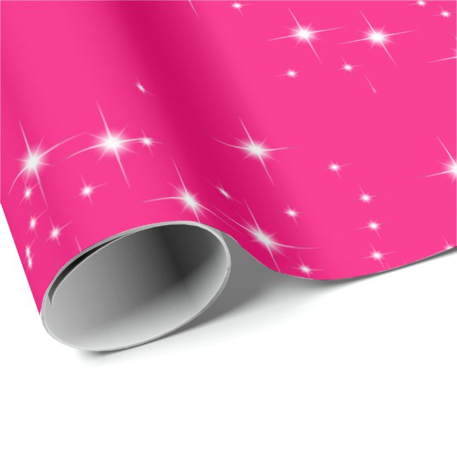 Presente White Stars (Estrelas brancas sobre papel de enrol (Ponta do rolo)
