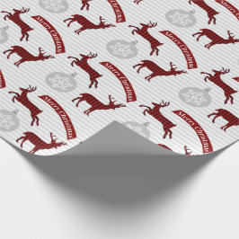 Presente Xadrez de Buffalo - Papel de Embalagem de Natal