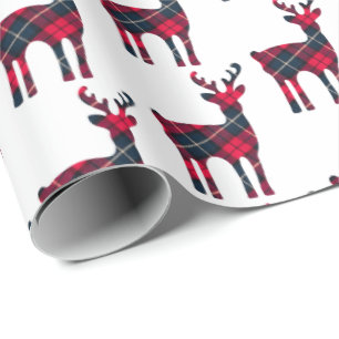 Presente Xadrez de natal Tartan Papel de Wraping
