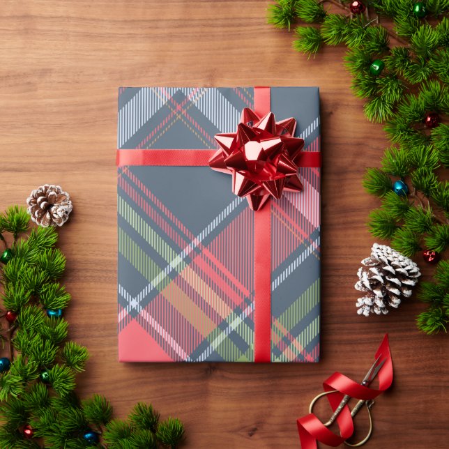 Presente Xadrez de Natal Tartan Papel Diagonal Wraping (Presente de Natal)