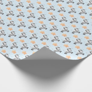 Presente Zebras e Estrelas - Papel de Acondicionamento