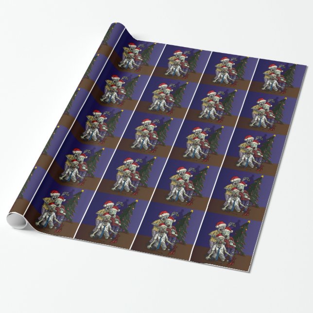 Presente Zombis pelo papel de envolvimento da árvore de (Desenrolado)