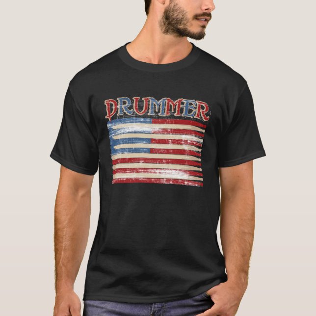 Presentes afligidos das camisetas do baterista da (Frente)