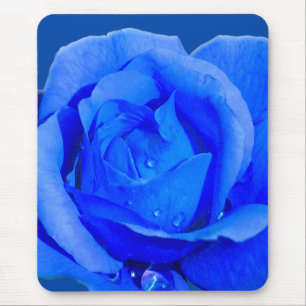 Presentes azuis de Rosa azul no Mousepad