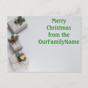 Presentes Brancos Natal Personalizar Cartão Postal