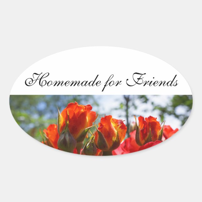 Presentes caseiros para amigos adesivos Rosas Verm (Frente)