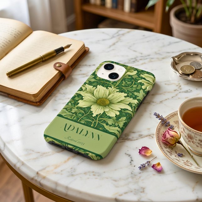 Presentes de Aposentadoria Florais Vintage para Ma (Vintage Floral Retirement Gifts for Mom Green Case-Mate iPhone Case)