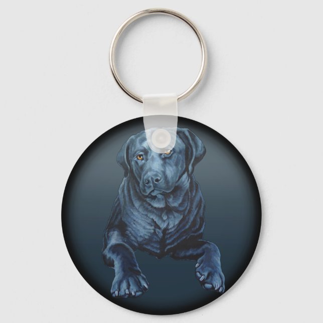 Presentes de Arte Chaveiro de Cachorro Azul no Lab (Frente)