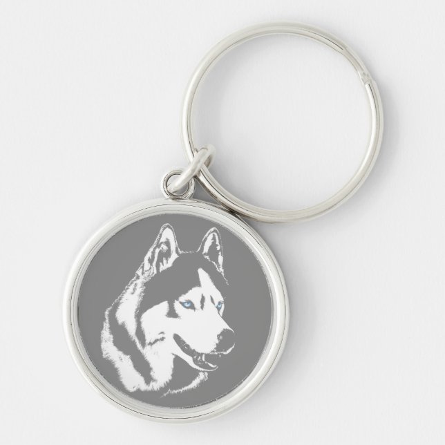 Presentes de Cão Malamute Chaveiro Rouco Siberiano (Frente)
