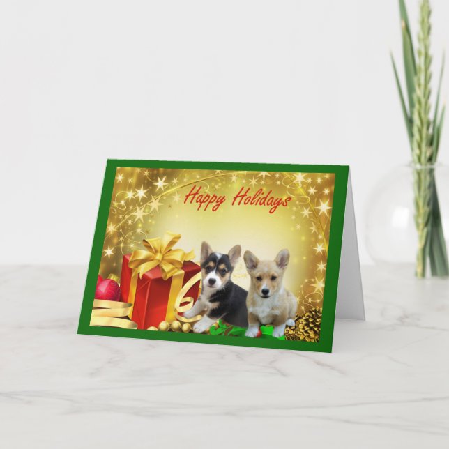 Presentes de Cartão de Natal Pembroke Welsh Corgi (Frente)