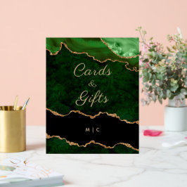 Presentes de Cartões de Casamento de Agatos Verde 