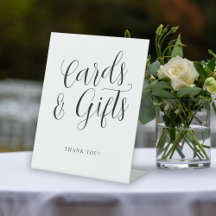Presentes de cartões de casamento simples com scri