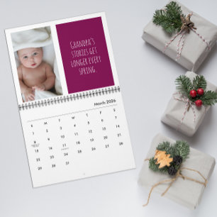 Presentes de fotos dos netos Calendário slogan eng