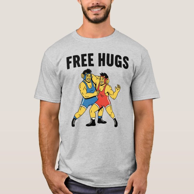 Presentes de Luta de Hugs Gratuitos Camisa Pai do  (Frente)