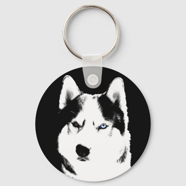 Presentes de Malamute de Husky Siberian Chaveiro r (Frente)