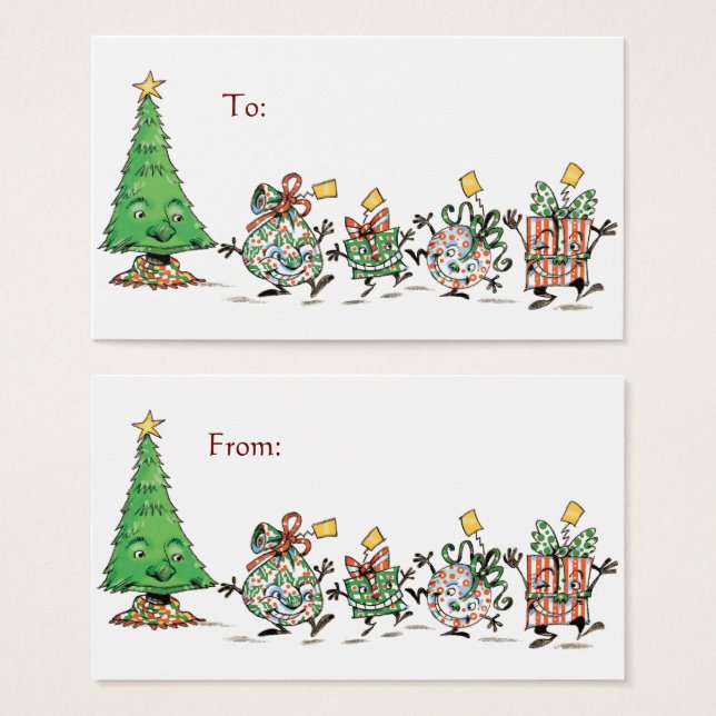 Presentes de Natal dançantes de desenho animado fo (Frente & Verso)