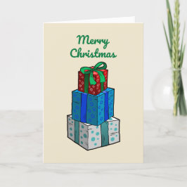 Presentes de Natal num Cartão de Natal